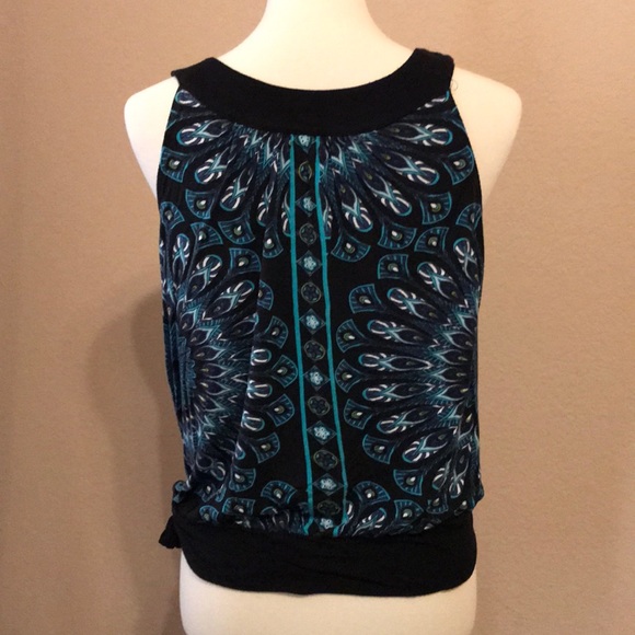 Beautiful Black/Teal Apt 9 sleeveless shirt 💕 - Picture 2 of 2
